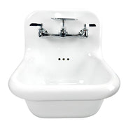 Nantucket Sinks 16.5-inch Fireclay Wallmount Bath Sink with Chrome Accessories Set NS-VC16-WW-CPFCT