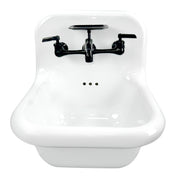 Nantucket Sinks 16.5-inch Fireclay Wallmount Bath Sink with Matte Black Accessories Set NS-VC16-WW-MBFCT - view 2