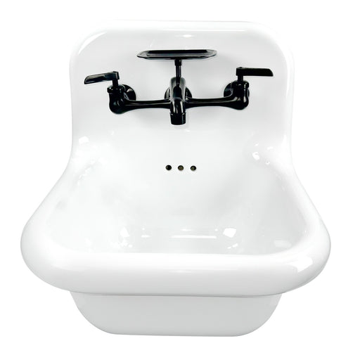 Nantucket Sinks 16.5-inch Fireclay Wallmount Bath Sink with Matte Black Accessories Set NS-VC16-WW-MBFCT - view 2
