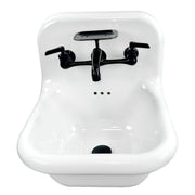 Nantucket Sinks 16.5-inch Fireclay Wallmount Bath Sink with Matte Black Accessories Set NS-VC16-WW-MBFCT - view 3