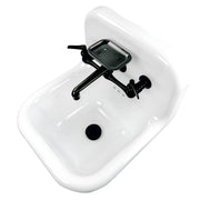 Nantucket Sinks 16.5-inch Fireclay Wallmount Bath Sink with Matte Black Accessories Set NS-VC16-WW-MBFCT - view 4