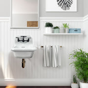 Nantucket Sinks 16.5-inch Fireclay Wallmount Bath Sink with Matte Black Accessories Set NS-VC16-WW-MBFCT - view 6