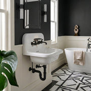Nantucket Sinks 16.5-inch Fireclay Wallmount Bath Sink with Matte Black Accessories Set NS-VC16-WW-MBFCT - view 7