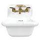 Nantucket Sinks 16.5-inch Fireclay Wallmount Bath Sink with Satin Brushed Brass Accessories Set NS-VC16-WW-SBFCT