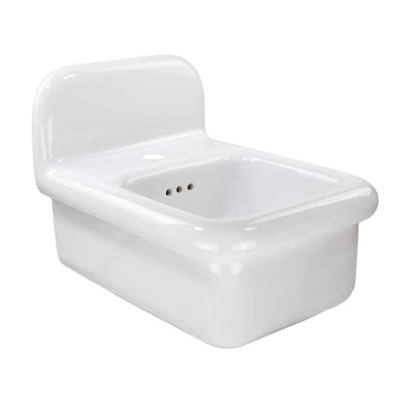 Nantucket Sinks 14-inch Fireclay Wallmount Bath Sink NS-VCDM14-WW