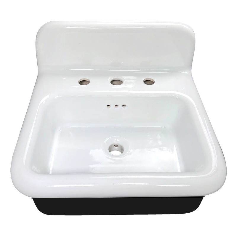 Nantucket Sinks 20-inch Fireclay Wallmount Bath Sink - Black NS-VCDM20-BLKW - view 2