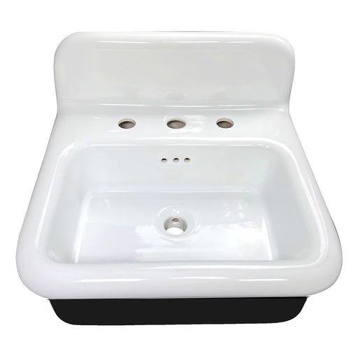 Nantucket Sinks 20-inch Fireclay Wallmount Bath Sink - Black NS-VCDM20-BLKW - view 2