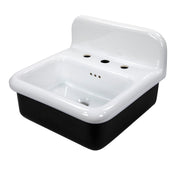 Nantucket Sinks 20-inch Fireclay Wallmount Bath Sink - Black NS-VCDM20-BLKW - view 3