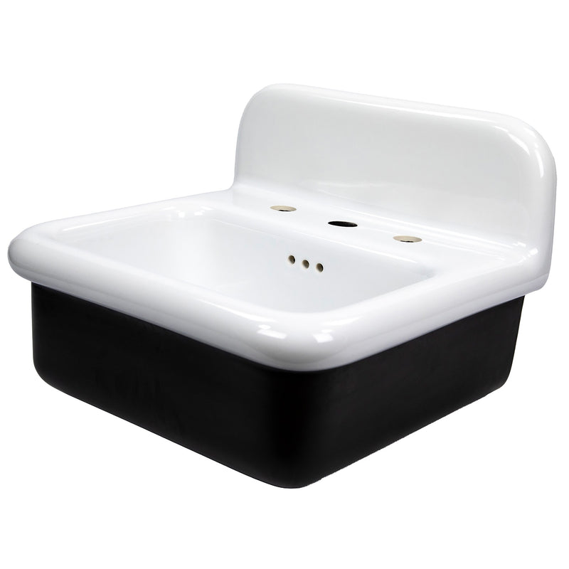 Nantucket Sinks 20-inch Fireclay Wallmount Bath Sink - Black NS-VCDM20-BLKW - view 4