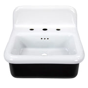 Nantucket Sinks 20-inch Fireclay Wallmount Bath Sink - Black NS-VCDM20-BLKW