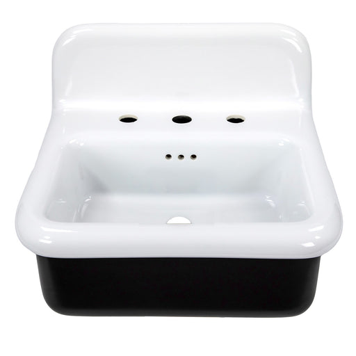 Nantucket Sinks 20-inch Fireclay Wallmount Bath Sink - Black NS-VCDM20-BLKW