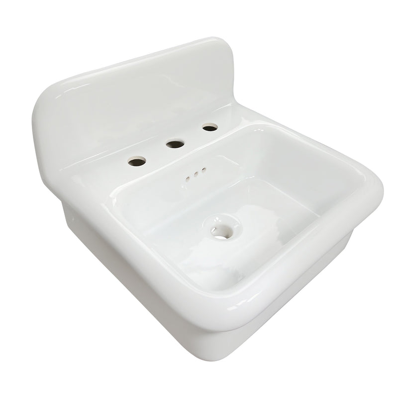 Nantucket Sinks 20-inch Fireclay Wallmount Bath Sink - White NS-VCDM20-WW - view 2