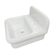 Nantucket Sinks 20-inch Fireclay Wallmount Bath Sink - White NS-VCDM20-WW - view 4