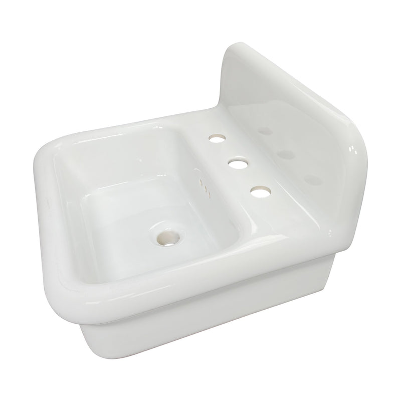 Nantucket Sinks 20-inch Fireclay Wallmount Bath Sink - White NS-VCDM20-WW - view 4