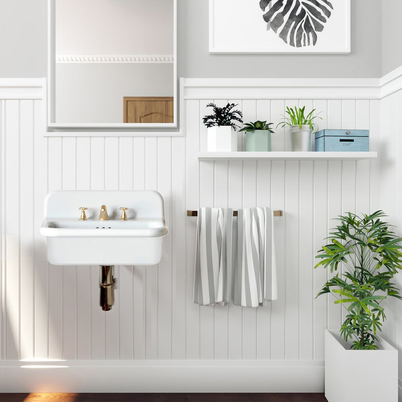 Nantucket Sinks 20-inch Fireclay Wallmount Bath Sink - White NS-VCDM20-WW - view 6