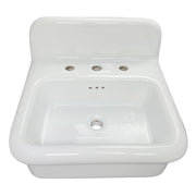 Nantucket Sinks 20-inch Fireclay Wallmount Bath Sink - White NS-VCDM20-WW