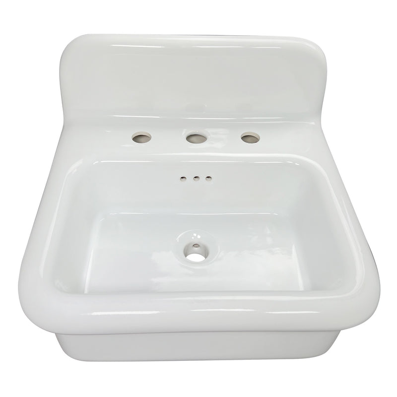 Nantucket Sinks 20-inch Fireclay Wallmount Bath Sink - White NS-VCDM20-WW