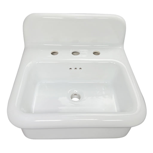 Nantucket Sinks 20-inch Fireclay Wallmount Bath Sink - White NS-VCDM20-WW