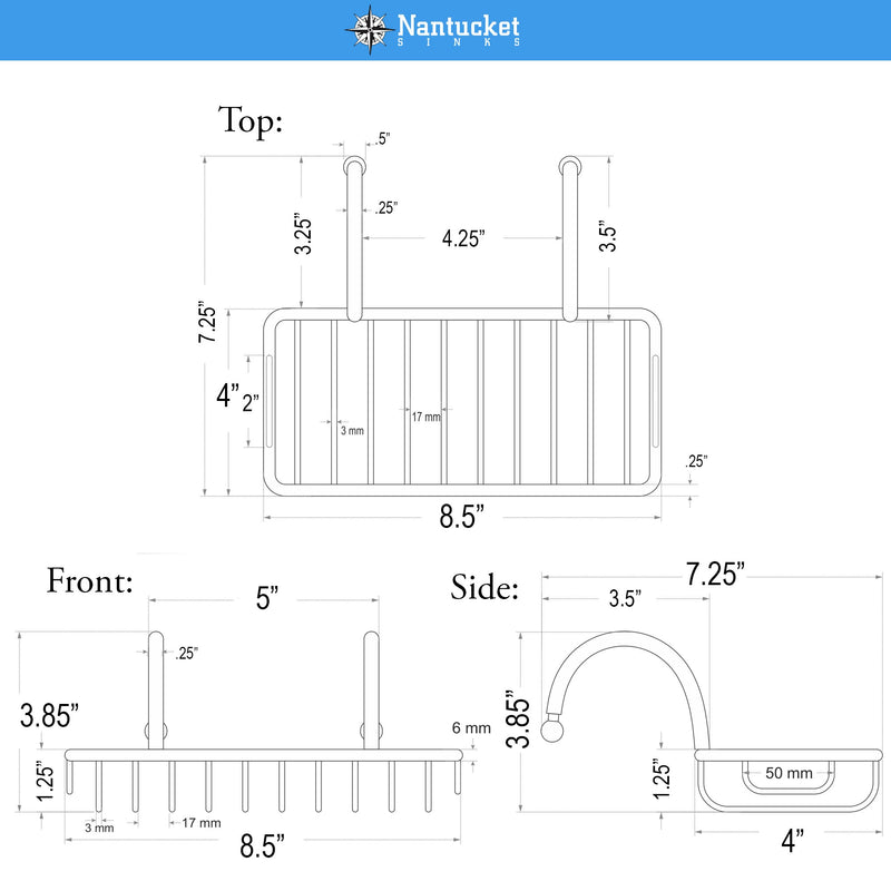 Nantucket Sinks Chrome Finish Over-Sink Soap Holder NS-VCSH-CH - view 5