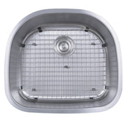 Nantucket Sinks NS03i-16 Sconset 23-Inch D-Bowl Undermount Stainless Steel Kitchen Sink, 16 Gauge