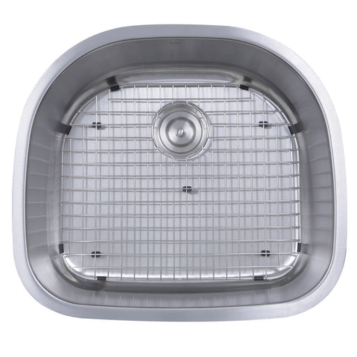 Nantucket Sinks NS03i-16 Sconset 23-Inch D-Bowl Undermount Stainless Steel Kitchen Sink, 16 Gauge