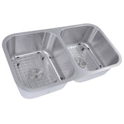 Nantucket Sinks 32.5 Inch Double Bowl Equal Undermount Stainless Steel Kitchen Sink, 16 Gauge NS10i-16 - view 2