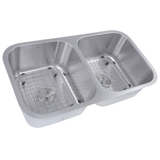 Nantucket Sinks 32.5 Inch Double Bowl Equal Undermount Stainless Steel Kitchen Sink, 16 Gauge NS10i-16 - view 2