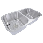 Nantucket Sinks 32.5 Inch Double Bowl Equal Undermount Stainless Steel Kitchen Sink, 16 Gauge NS10i-16 - view 5