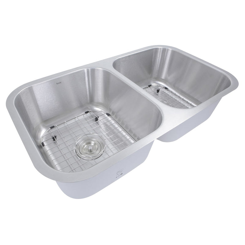 Nantucket Sinks 32.5 Inch Double Bowl Equal Undermount Stainless Steel Kitchen Sink, 16 Gauge NS10i-16 - view 5