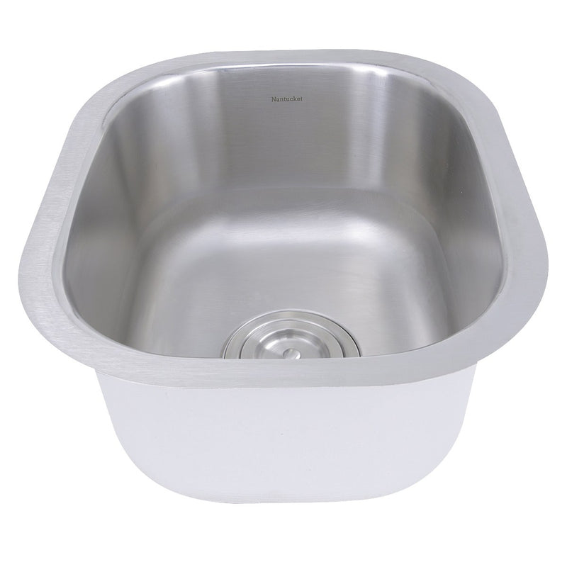 Nantucket Sinks NS1512 - 15 Inch Rectangle Undermount Stainless Steel Bar/Prep Sink, 18 Gauge - view 4