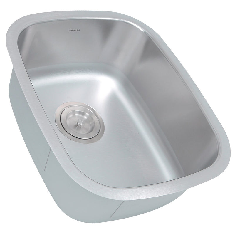 Nantucket Sinks NS20- Rectangle Undermount Stainless Steel Bar/Prep Sink, 18 Gauge - view 2