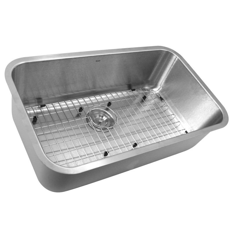 Nantucket Sinks NS3018-9-16 30 Inch Large Rectangle Single Bowl Undermount Stainless Steel Kitchen Sink, 9 Inches Deep - view 2