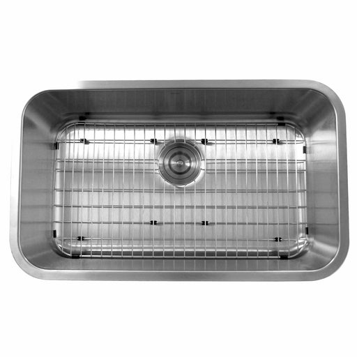 Nantucket Sinks NS3018-9-16 30 Inch Large Rectangle Single Bowl Undermount Stainless Steel Kitchen Sink, 9 Inches Deep