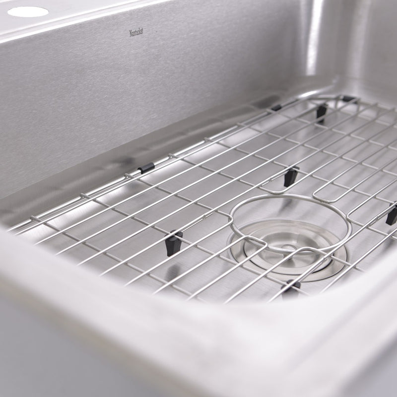 Nantucket Sinks NS3322-8 33 Inch Large Rectangle Single Bowl 18 Gauge Stainless Steel Drop In Kitchen Sink - view 3