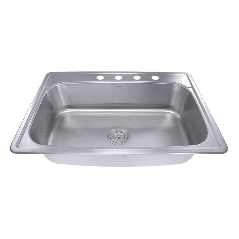 Nantucket Sinks NS3322-8 33 Inch Large Rectangle Single Bowl 18 Gauge Stainless Steel Drop In Kitchen Sink - view 5