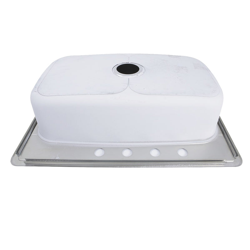 Nantucket Sinks NS3322-8 33 Inch Large Rectangle Single Bowl 18 Gauge Stainless Steel Drop In Kitchen Sink - view 6