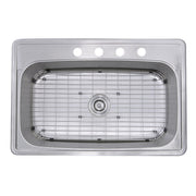 Nantucket Sinks NS3322-8 33 Inch Large Rectangle Single Bowl 18 Gauge Stainless Steel Drop In Kitchen Sink
