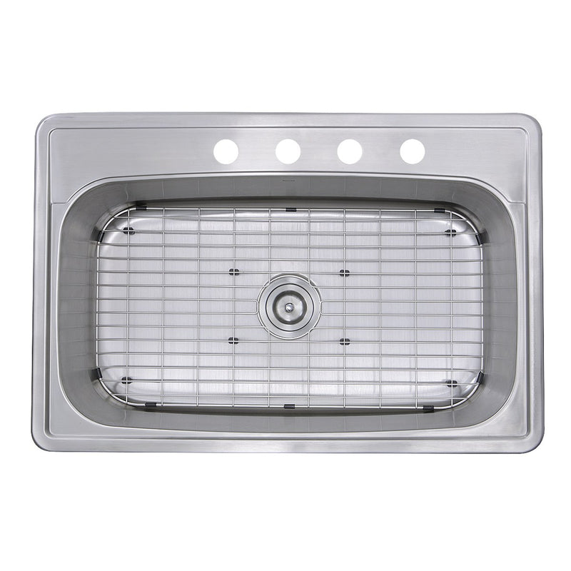 Nantucket Sinks NS3322-8 33 Inch Large Rectangle Single Bowl 18 Gauge Stainless Steel Drop In Kitchen Sink