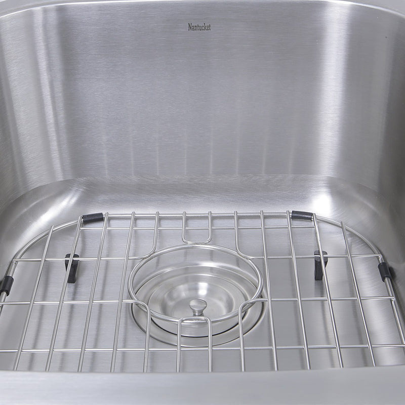 Nantucket Sinks 60/40 Double Bowl 16 Gauge Kitchen Sink with Cutting Board, Grids and Colander Drains NS503-16-CB - view 4