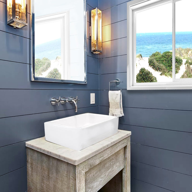 Nantucket Sinks Rectangle White Vessel Sink NSV105 - view 9
