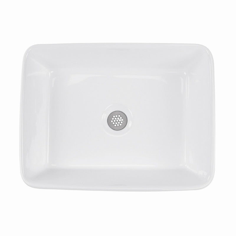 Nantucket Sinks Rectangle White Vessel Sink NSV105