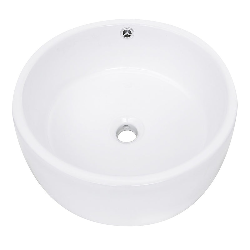 Nantucket Sinks Round White Vessel Sink With Overflow NSV213 - view 2