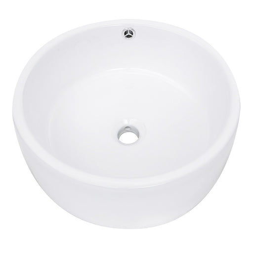Nantucket Sinks Round White Vessel Sink With Overflow NSV213 - view 2