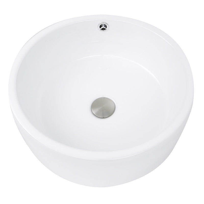 Nantucket Sinks Round White Vessel Sink With Overflow NSV213 - view 4