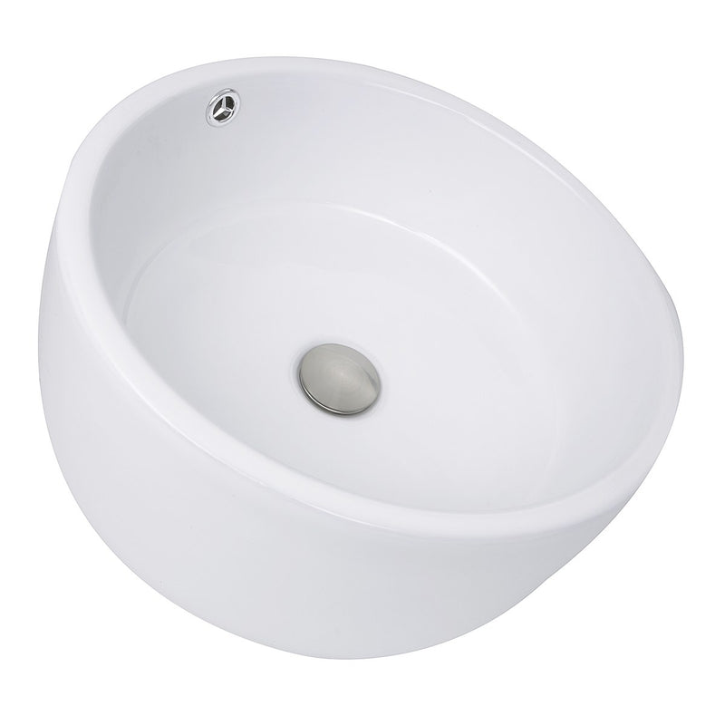 Nantucket Sinks Round White Vessel Sink With Overflow NSV213 - view 5