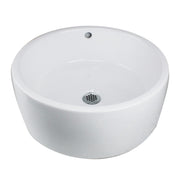 Nantucket Sinks Round White Vessel Sink With Overflow NSV213