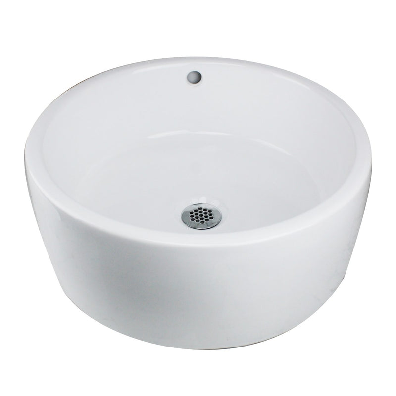 Nantucket Sinks Round White Vessel Sink With Overflow NSV213