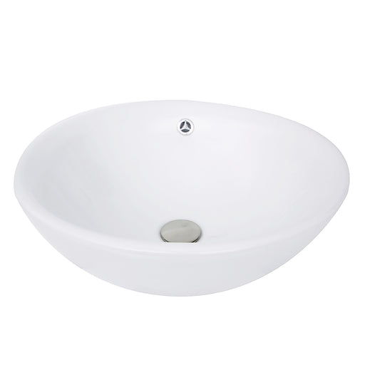 Nantucket Sinks 17 Inch Round White Vessel Sink With Overflow NSV218 - view 2