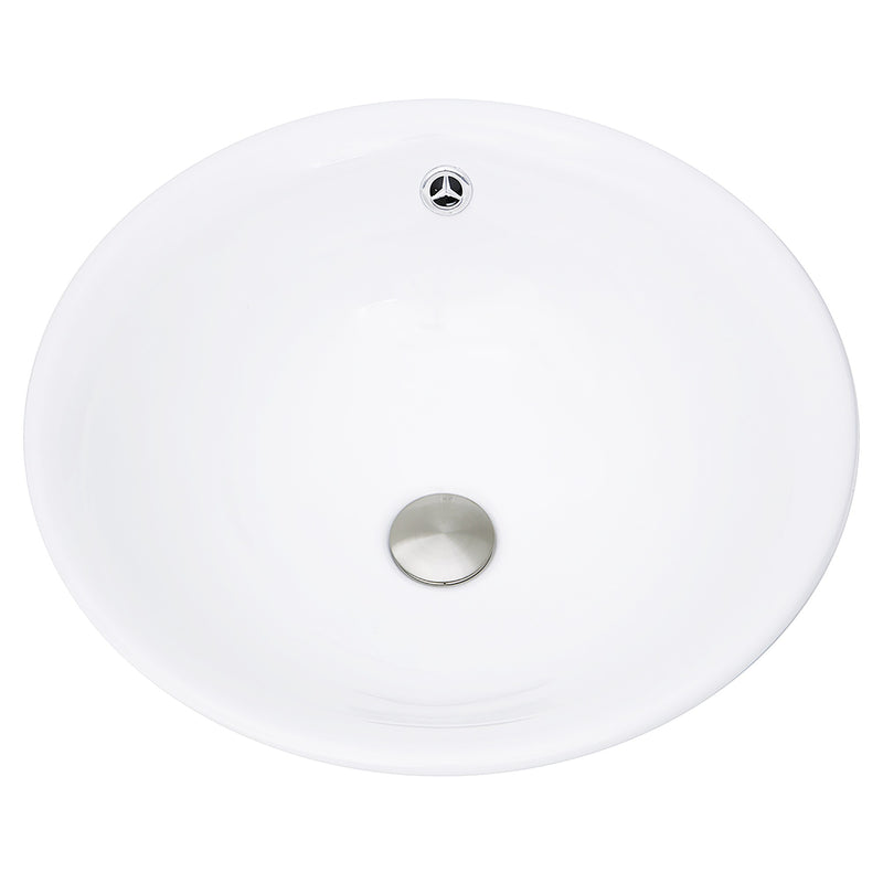 Nantucket Sinks 17 Inch Round White Vessel Sink With Overflow NSV218 - view 3