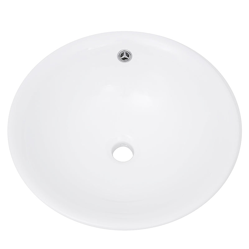 Nantucket Sinks 17 Inch Round White Vessel Sink With Overflow NSV218 - view 5